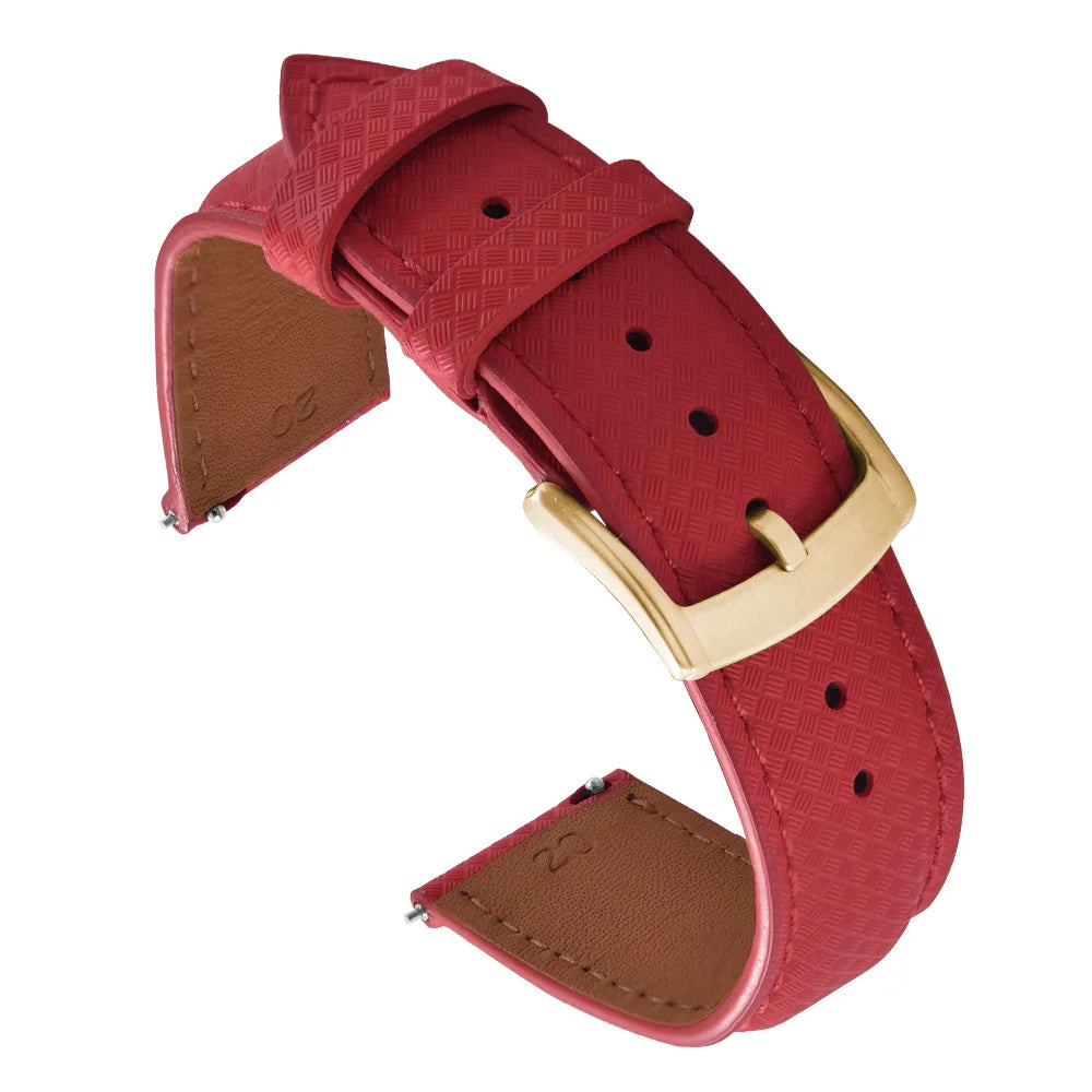 Unisex 18/19/20/22mm Quick Release Watch Bands Tropical Pattern FKM Rubber and Leather Waterproof  Sailcloth Signature Strap