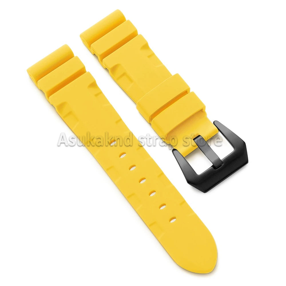 22mm 24mm 26mm For Panerai Silicone Strap for SUBMERSIBLE PAM441/351/111 Rubber Waterproof Watchband Bracelet Soft Sport Bands
