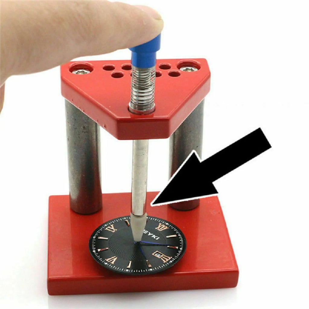 Professional Watch Hand Press Presser Setting Fitting Watch Repair Tool With 6 Plastic Dies Watch Repair Tools Assortment Kit