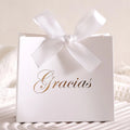 Elegant 5-Piece Gift Box Set With“Gracias” Design and Ribbon - Perfect for Storing Snacks, Candies and Small Gifts - Perfect Fo