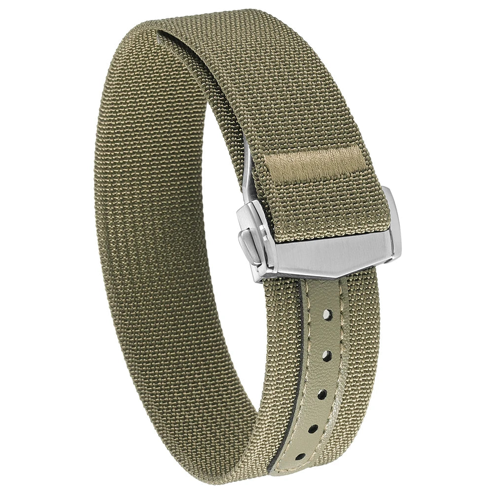Premium Ribbed Nylon Watch Bands Deployant Clasp 20mm 22mm Watch Strap for Omega for Swatch MoonSwatch Watch Men Sport Wristband