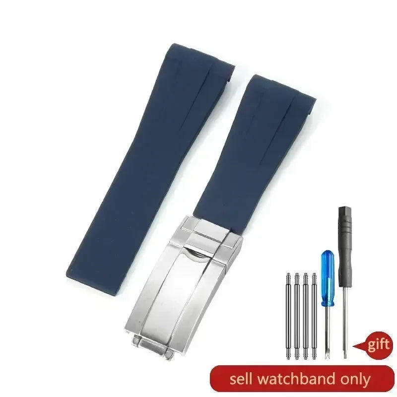 For Rolex Silicone Watch Accessories Original GMT Black Submariner Green Submariner Curved Interface Watch Strap 20 21mm