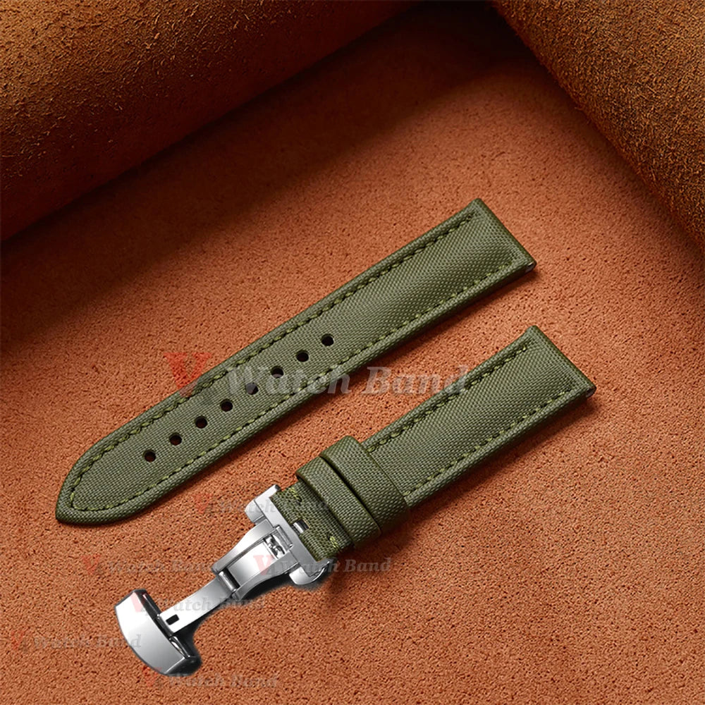 For Omega for Seiko Business Sailcloth Watch Strap 18/19/20/21/22mm Butterfly Buckle Waterproof MenWomen Quick Release Watchband