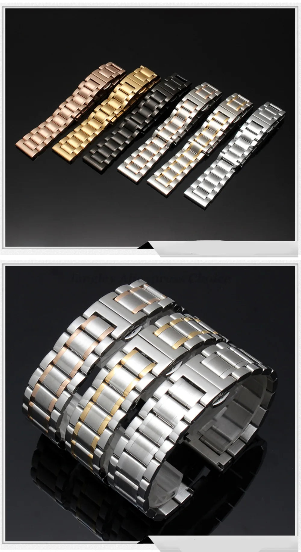 12-30 mm Big Size Stainless Steel Watch Band 14/15/16/17/18/19/20/21/22/23/24/26/28 mm Width Watches Strap Bracelet Replacement