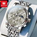 OLEVS 3639 Luxury Quartz Watch Stainless Steel Watch for Men Top Brand Original  Waterproof Luminous Moon Phase Men's Hand Clock