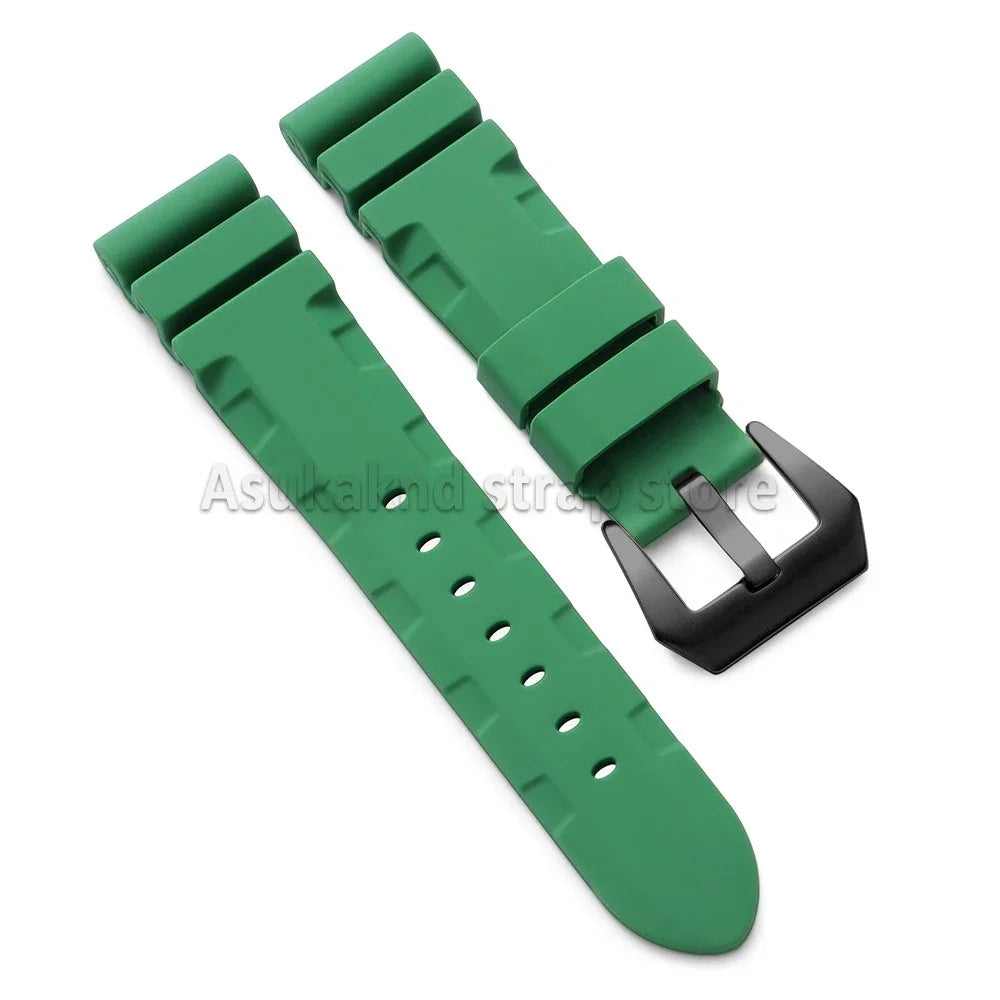 22mm 24mm 26mm For Panerai Silicone Strap for SUBMERSIBLE PAM441/351/111 Rubber Waterproof Watchband Bracelet Soft Sport Bands