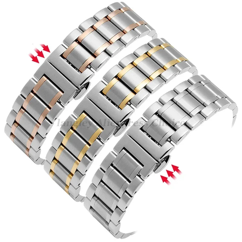 12-30 mm Big Size Stainless Steel Watch Band 14/15/16/17/18/19/20/21/22/23/24/26/28 mm Width Watches Strap Bracelet Replacement