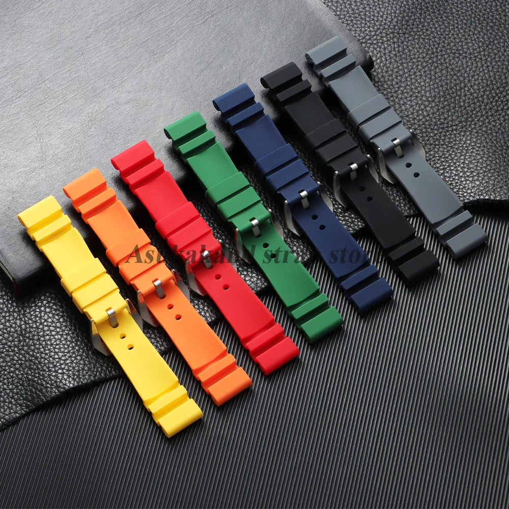 22mm 24mm 26mm For Panerai Silicone Strap for SUBMERSIBLE PAM441/351/111 Rubber Waterproof Watchband Bracelet Soft Sport Bands