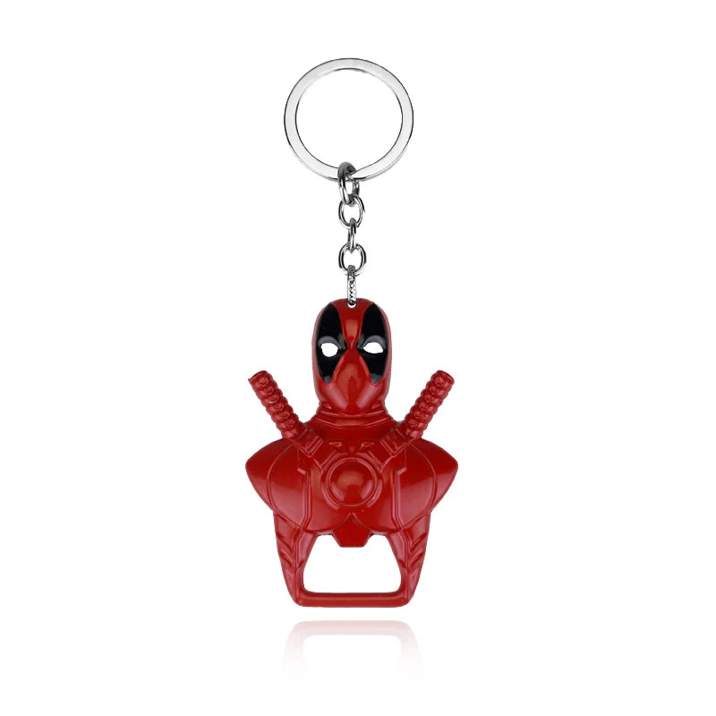Movie Deadpool Bottle Opener Keychain Deadpool Mask Pendant Keyring for Men Gifts Accessories