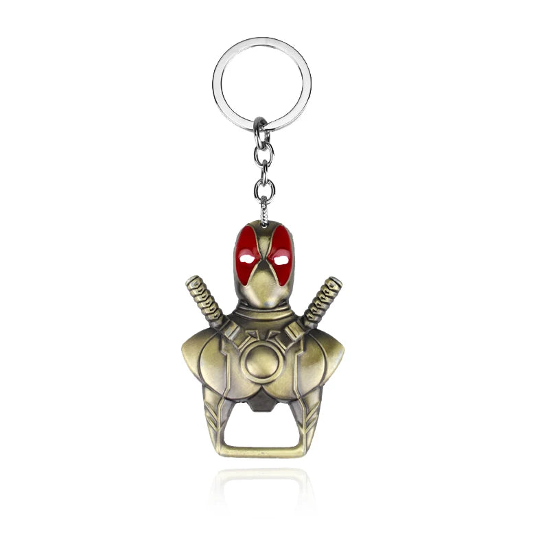 Movie Deadpool Bottle Opener Keychain Deadpool Mask Pendant Keyring for Men Gifts Accessories