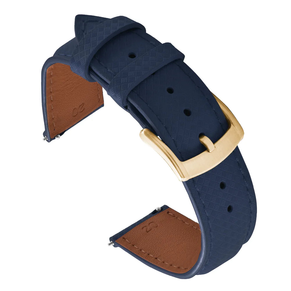 Unisex 18/19/20/22mm Quick Release Watch Bands Tropical Pattern FKM Rubber and Leather Waterproof  Sailcloth Signature Strap