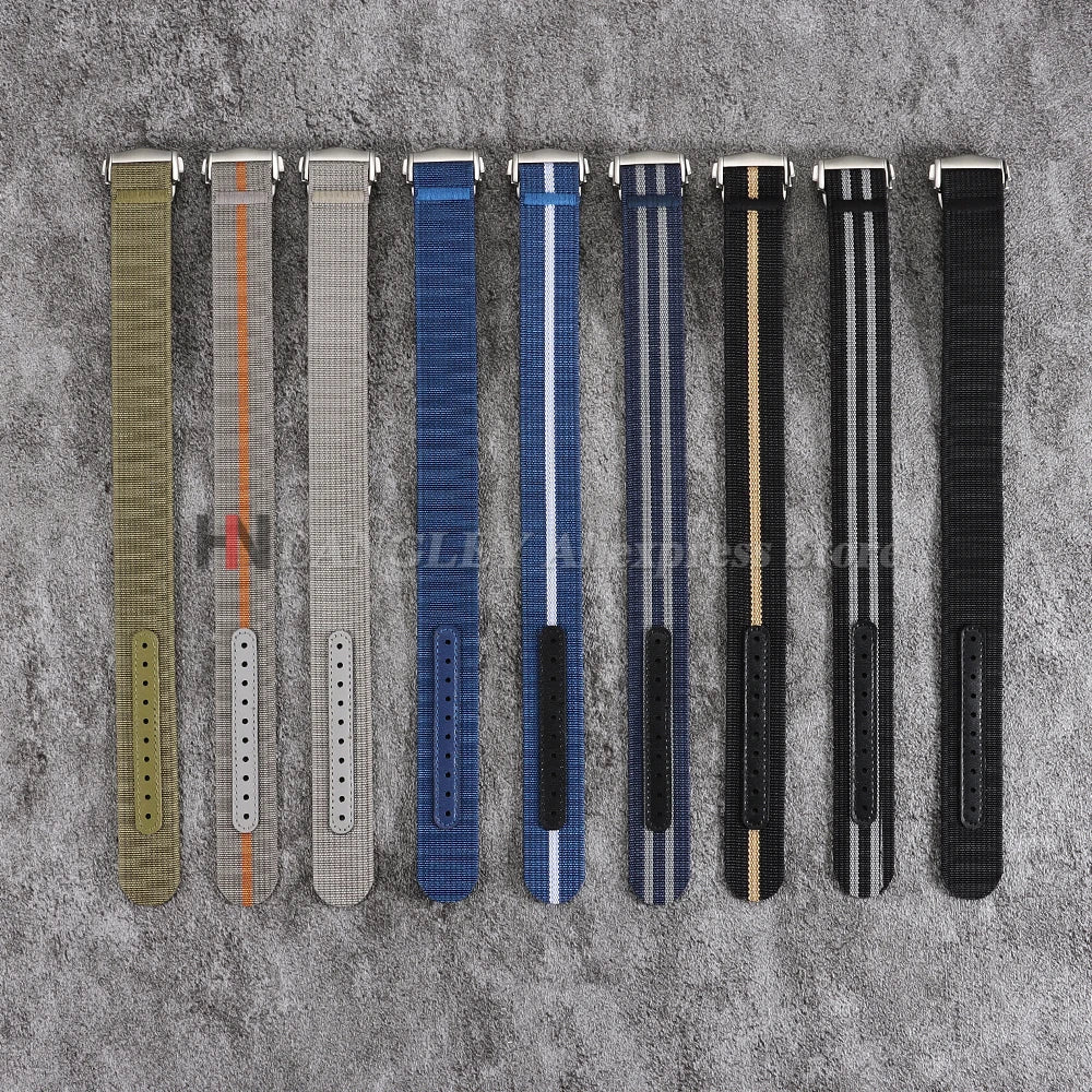 Premium Ribbed Nylon Watch Bands Deployant Clasp 20mm 22mm Watch Strap for Omega for Swatch MoonSwatch Watch Men Sport Wristband