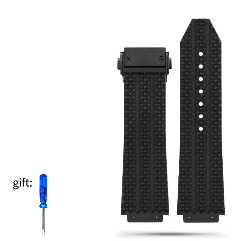 Watchband for HUBLOT BIG BANG Silicone 26*19mm Waterproof Men's Watch Strap Chain Watch Accessories Rubber Bracelet Wristband