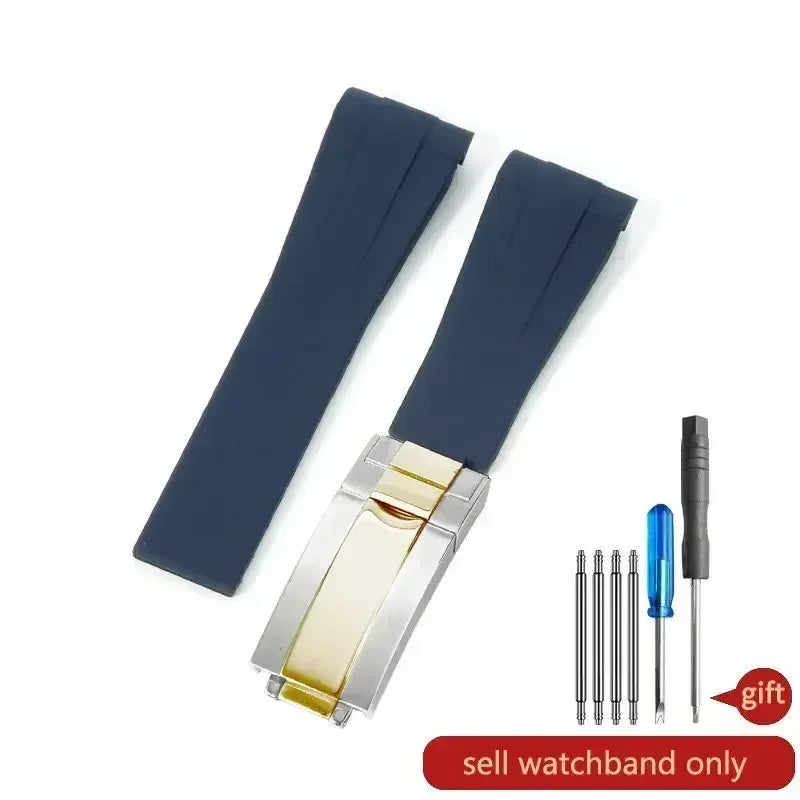 For Rolex Silicone Watch Accessories Original GMT Black Submariner Green Submariner Curved Interface Watch Strap 20 21mm