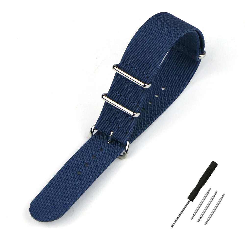 Nylon Watch Band Ribbed Strap 16mm 18mm 19mm 20mm 22mm 24mm Military Ballistic Fabric Replacement Premium Watchband Accessories
