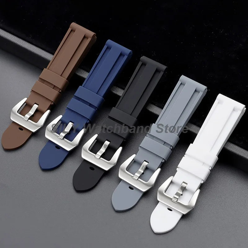 Camouflage Soft Silicone Strap 20/22mm 24mm 26mm Rubber Watch Band for Panerai for Casio for Omega Waterproof Men Sport Bracelet