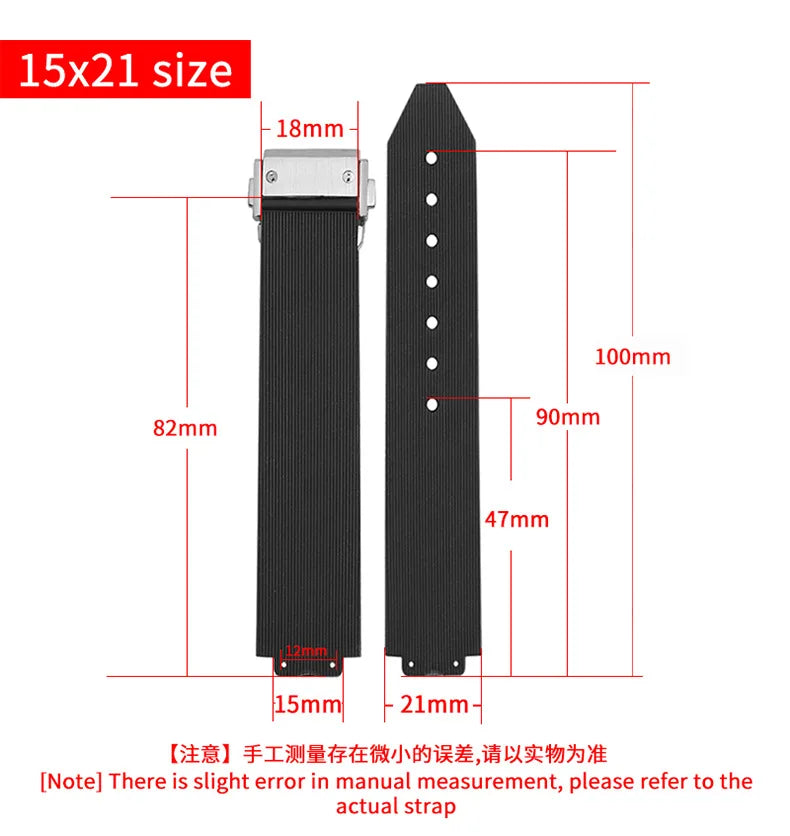 19mmx26mm Silicone Rubber Watch Strap for HUBLOT Classic Fusion Curved End Links Waterproof Men women Watch Strap