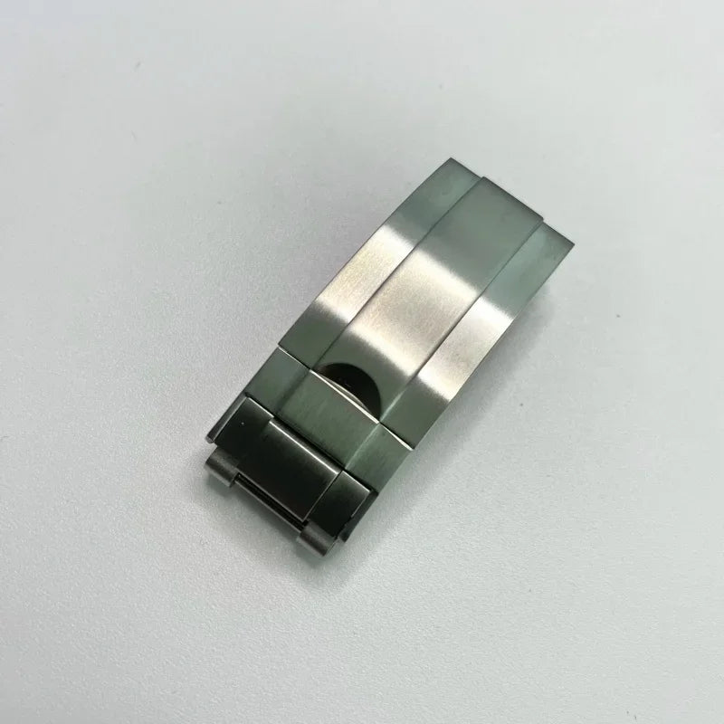 High-Grade Gildelock Watch Buckle - Silver Solid Stainless Steel Adjustable Deployment Clasp for Rolex GMT/Submariner 9x9mm