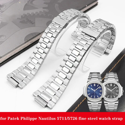 Watch bracelet for Patek Philippe Nautilus 5711/5726 Fine steel watch strap male convex stainless steel watch accessories 25mm