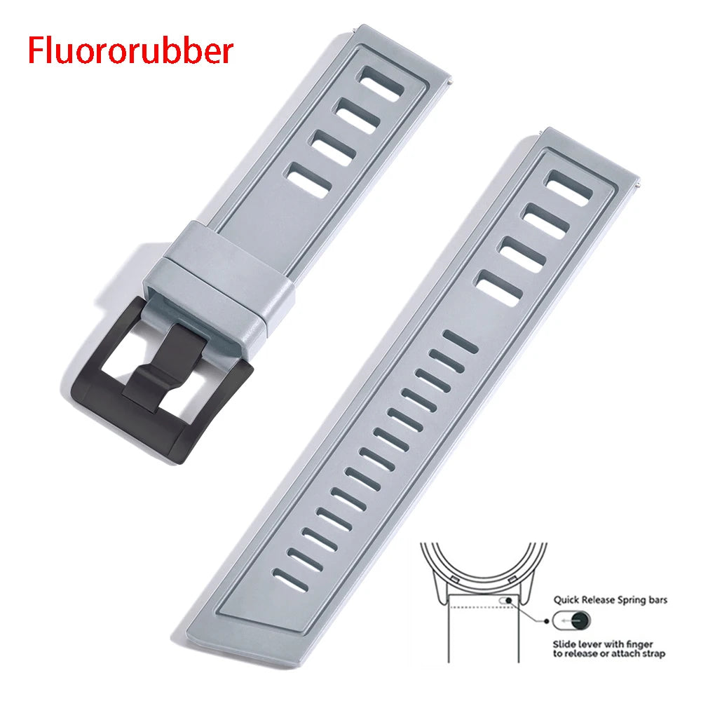 New Design SOFO Fluororubber FKM Watch Strap 20mm 22mm Waterproof Quick Release Watchbands For Each Brand Diving Watches