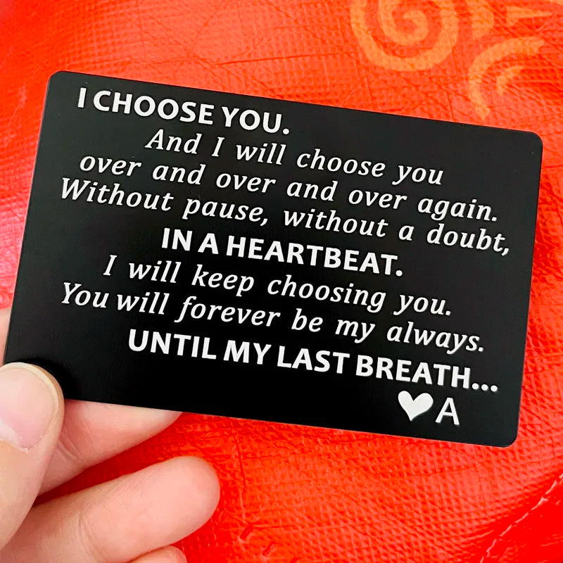 Christmas Gifts for Men Valentines Day Card Valentine Gifts for Husband  I Choose You Groom's Gifts Romantic Gifts for Him