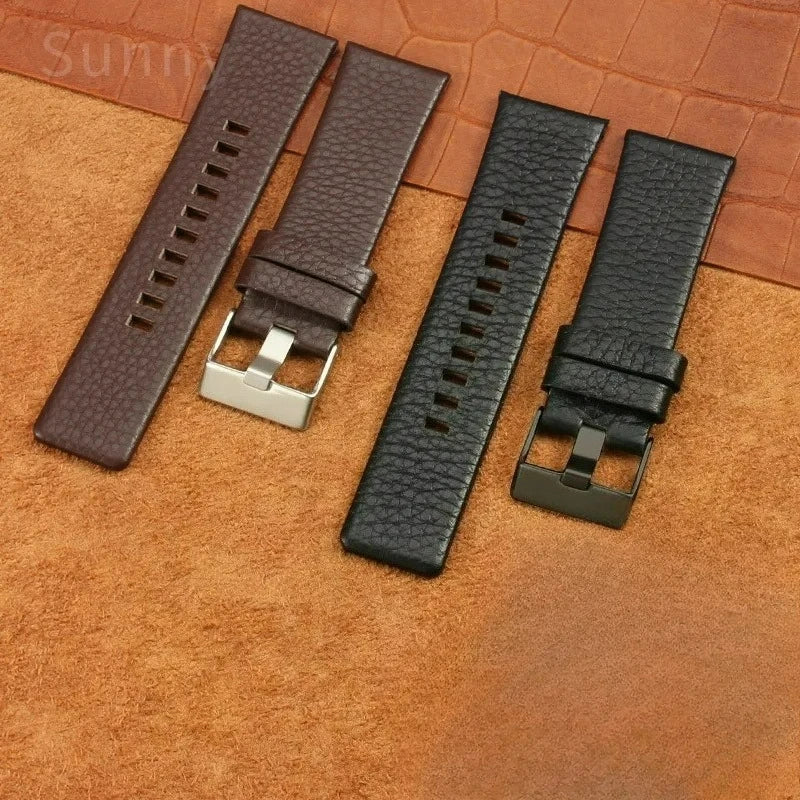 Cow Leather Watch Strap for Diesel Dz4323 1657 4318 DZ7312 DZ7257 Watchband 24 26 28 30mm Watch Bracelet Belt Black Brown White