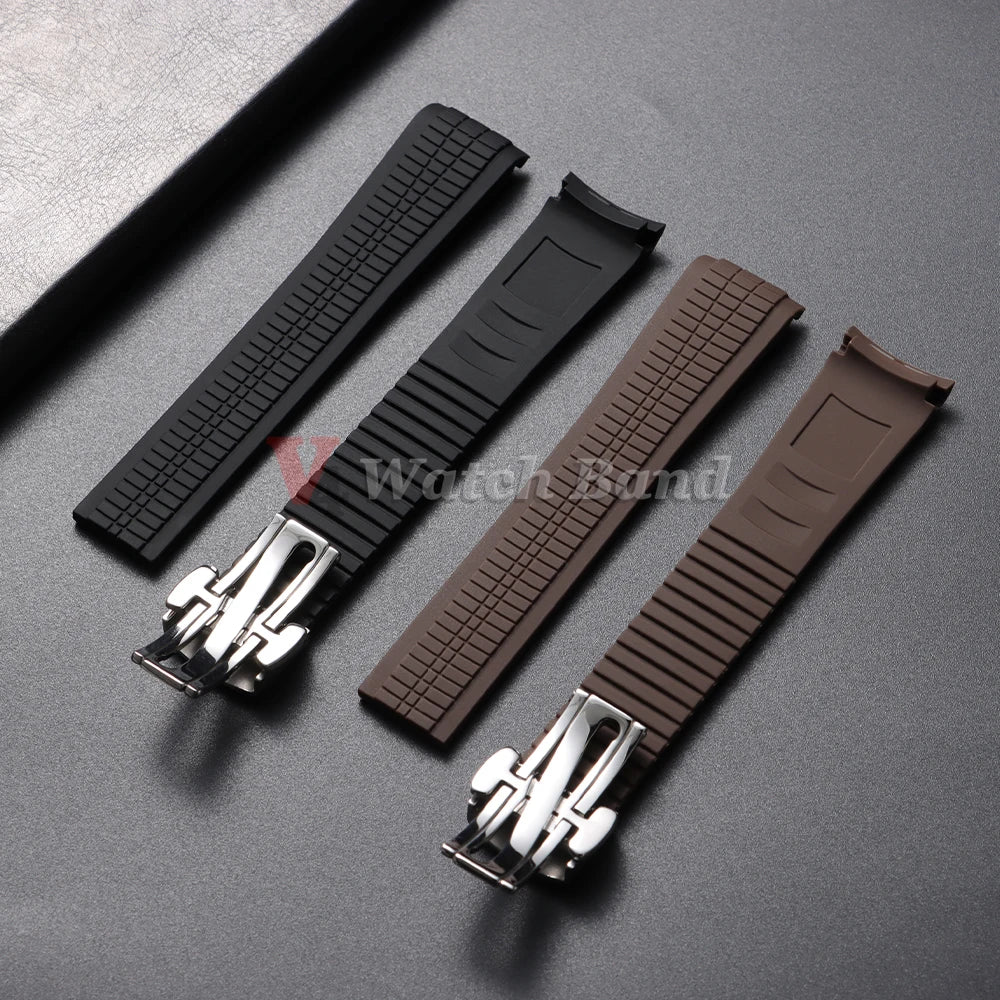 21mm Watch Strap for Patek Philippe Aquanaut Series 5164/5167 Waterproof Anti-Dust Rubber Watchband Silicone Bracelet SteelClasp