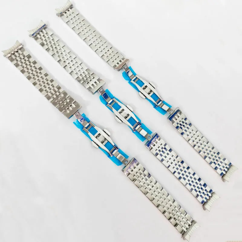 19mm Solid Stainless Steel WatchBand For TISSOT Strap Butterfly Buckle 304L Metal Wrist Traditional Watch Curved End Accessories