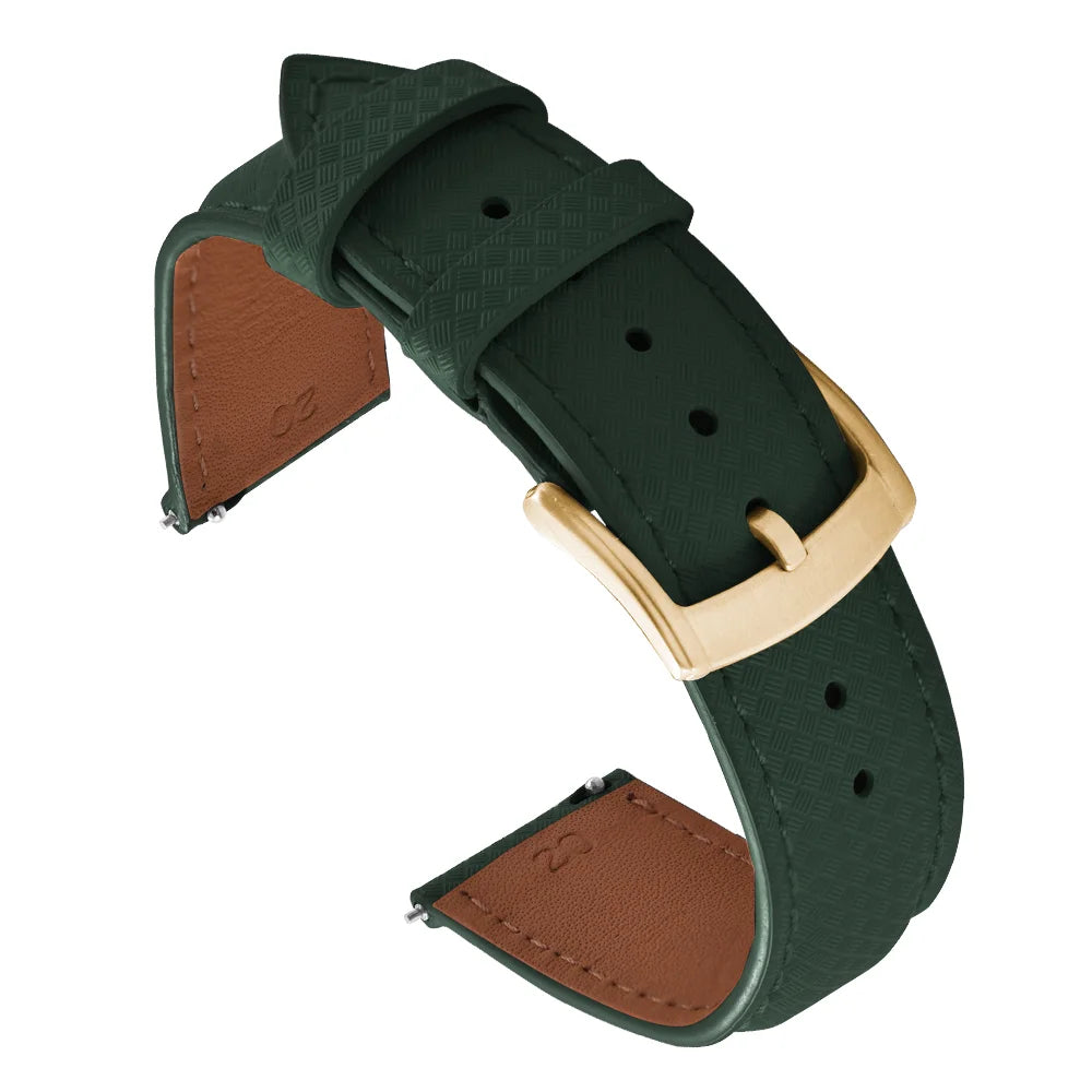 Unisex 18/19/20/22mm Quick Release Watch Bands Tropical Pattern FKM Rubber and Leather Waterproof  Sailcloth Signature Strap
