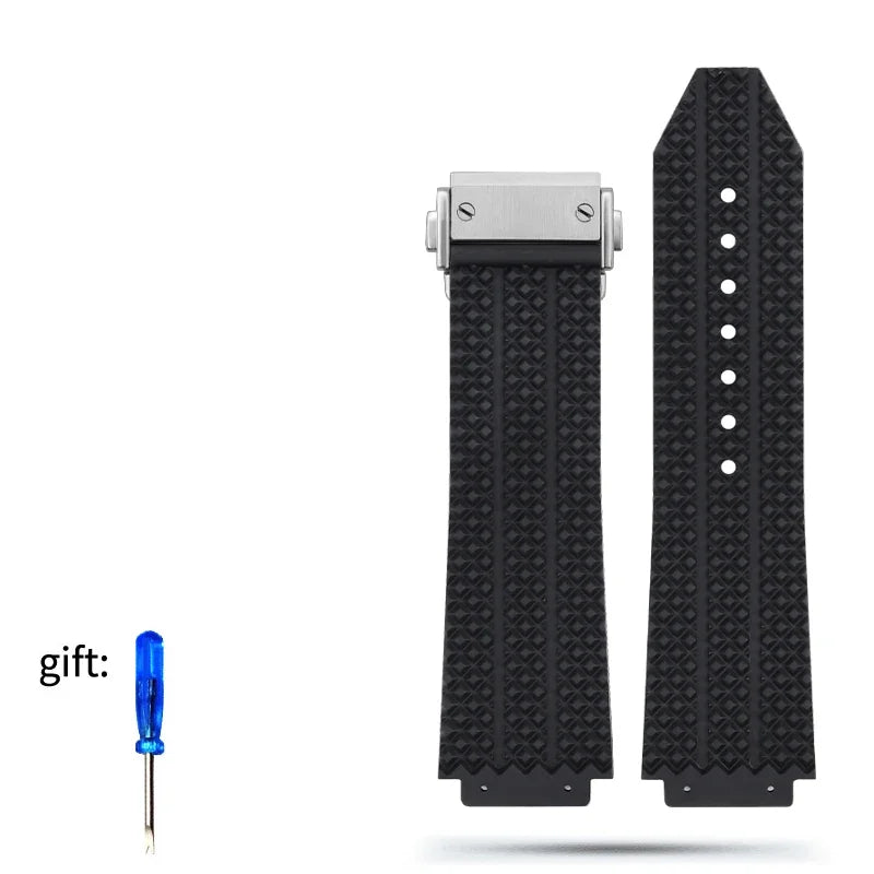 Watchband for HUBLOT BIG BANG Silicone 26*19mm Waterproof Men's Watch Strap Chain Watch Accessories Rubber Bracelet Wristband