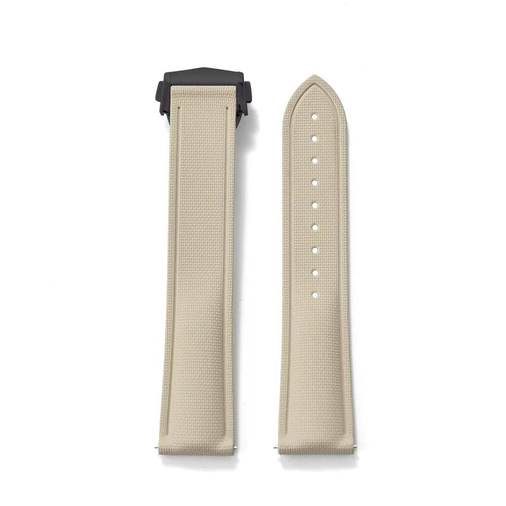 Premium Grade Soft FKM Rubber Watch Strap 20mm 21mm 22mm Perfect Fit Flat End Universal Quick Release Watch Strap