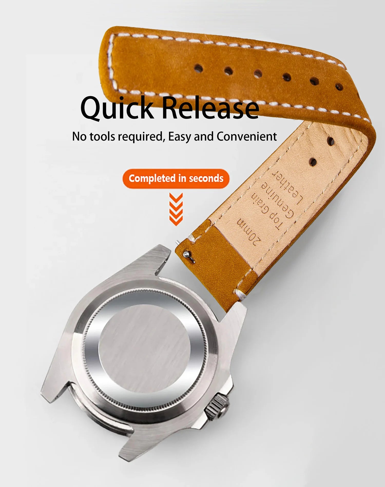 Top Grain Genuine Leather Watch Band, Quick Release 20mm/22mm Watch Strap,  Fits Samsung Galaxy Watch, Men and Women Watch band