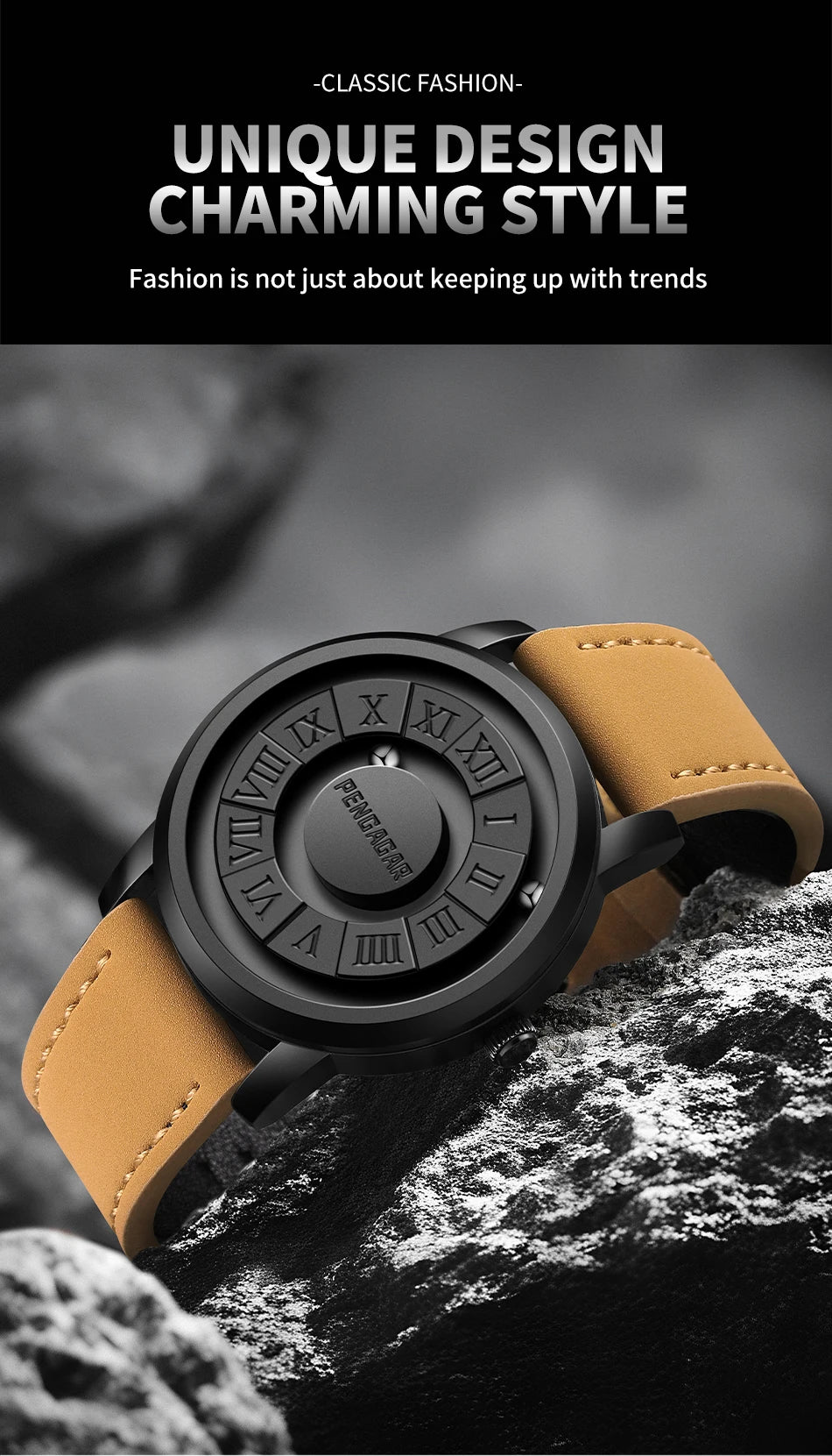 2025 New Men's Watches Top Luxury Quartz Watch For Men Creative Scrolling Pointer Magnetic Force Wrist Clock Relogio Masculino