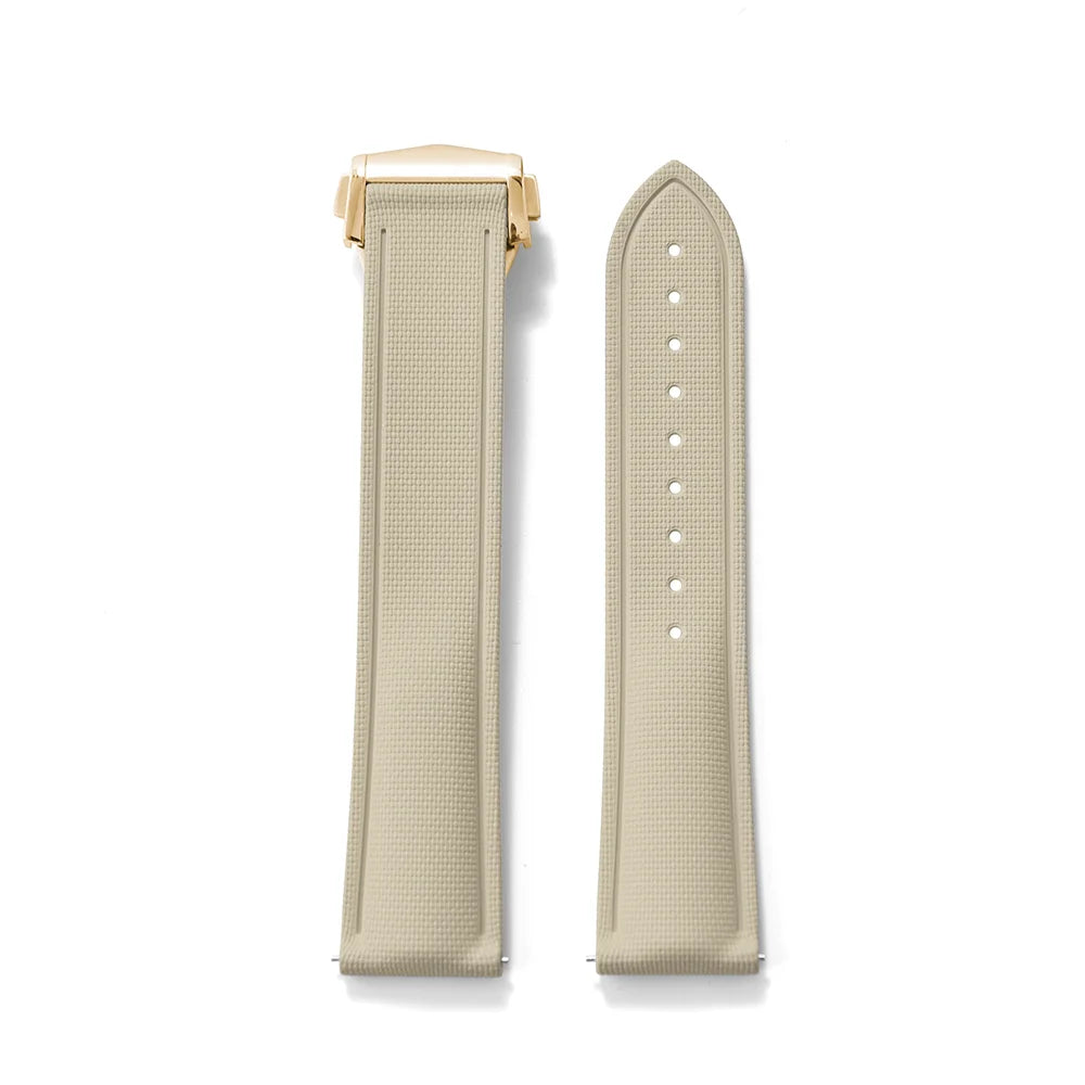 Premium Grade Soft FKM Rubber Watch Strap 20mm 21mm 22mm Perfect Fit Flat End Universal Quick Release Watch Strap