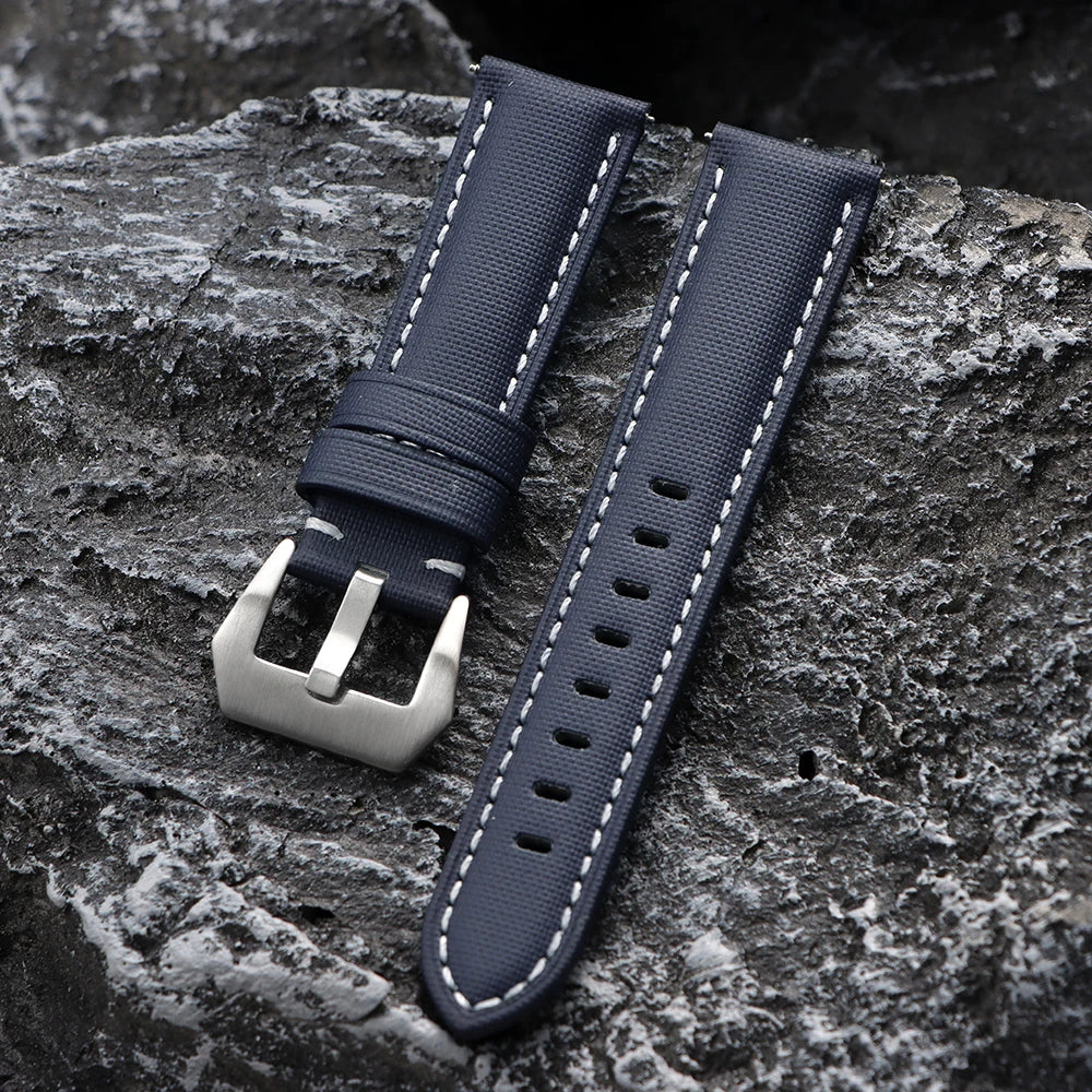 Genuine Sailcloth 20mm 22mm 24mm 26mm Watch Band Premium Sailcloth Strap Waterproof Soft Nylon Quick Release Bracelet Wristbelt
