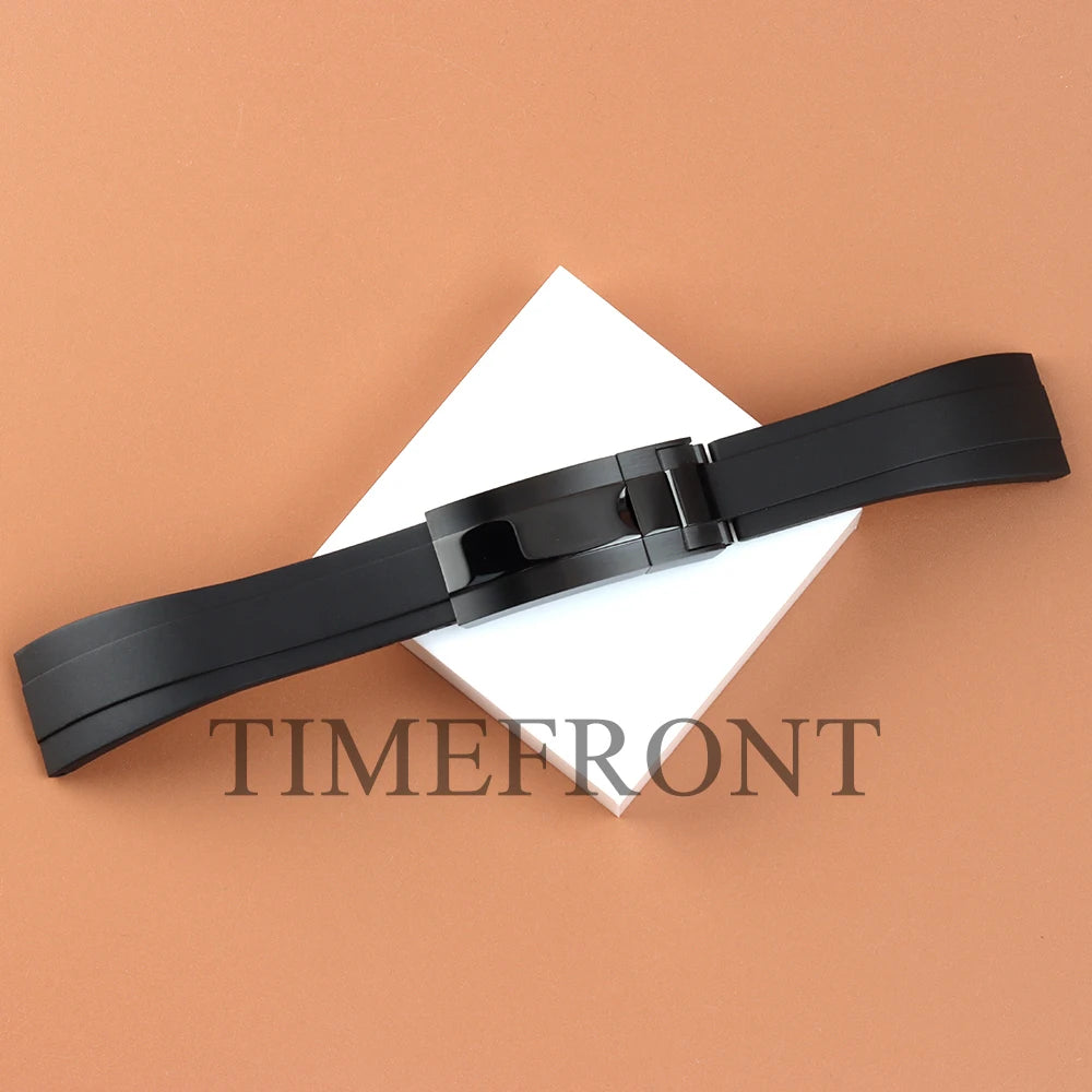20mm Rubber Strap Solid Stainless Steel Buckle For Rolex Submariner GMT Yacht Daytona Oyster Date Explorer GMT Watch Band Accessories