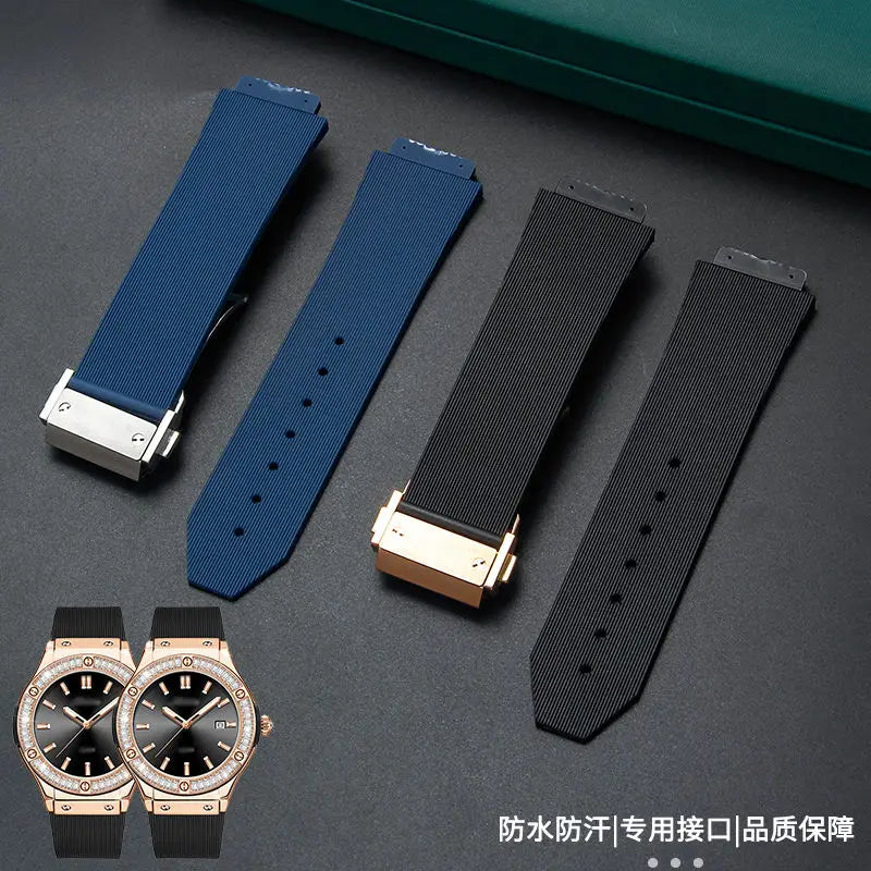 19mmx26mm Silicone Rubber Watch Strap for HUBLOT Classic Fusion Curved End Links Waterproof Men women Watch Strap
