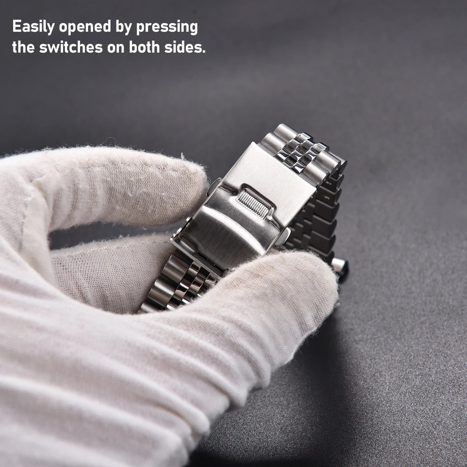 High Quality Full Solid Stainless Steel Watch Band - 20mm 22mm Flat Interface Metal Strap with Folding Buckle For Jubilee Men Wo