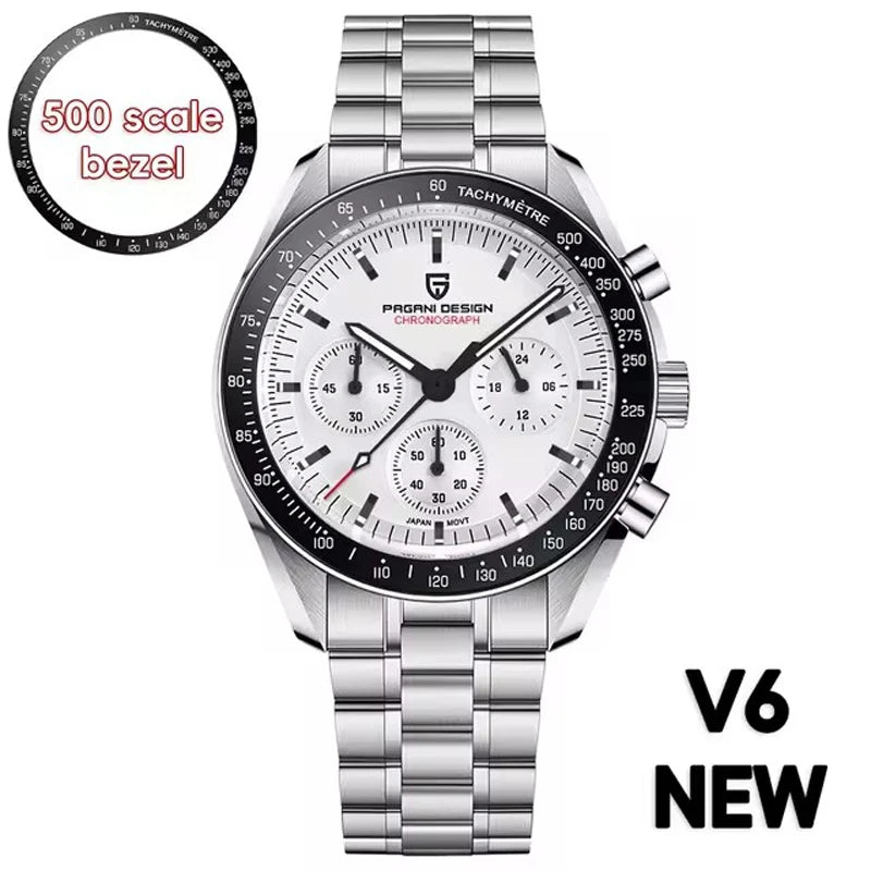 2025 New PAGANI DESIGN V5 Moon Men's Watches Top Luxury Quartz Watch For Men Chronograph Waterproof Sport Stainless Steel Clock