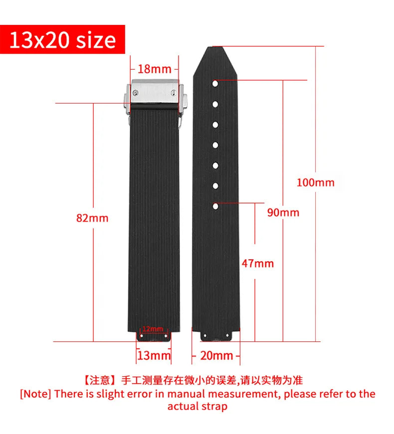 19mmx26mm Silicone Rubber Watch Strap for HUBLOT Classic Fusion Curved End Links Waterproof Men women Watch Strap