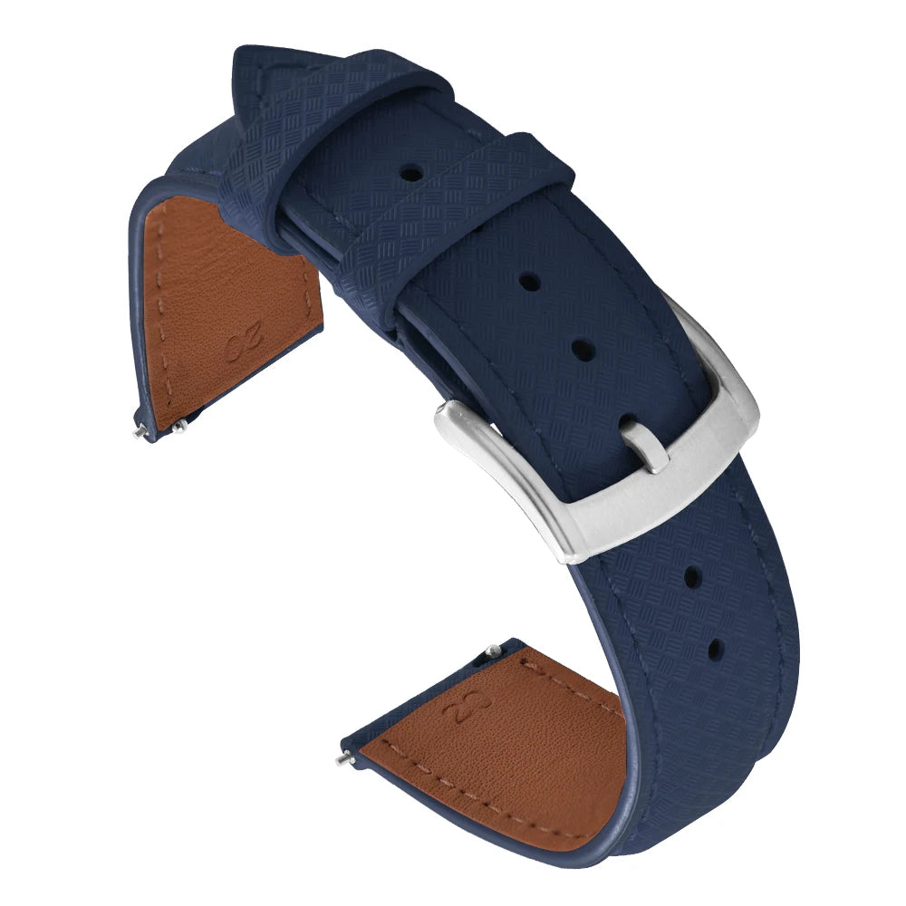 Unisex 18/19/20/22mm Quick Release Watch Bands Tropical Pattern FKM Rubber and Leather Waterproof  Sailcloth Signature Strap