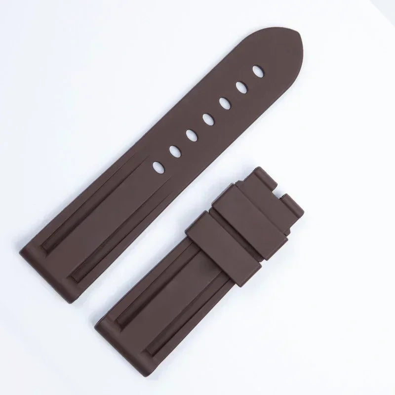 2025 Quality Fluororubber Soft FKM Rubber Watch Band For Panerai Strap Accessories PAM111 441 Watchbands 22/24mm With Clasp New