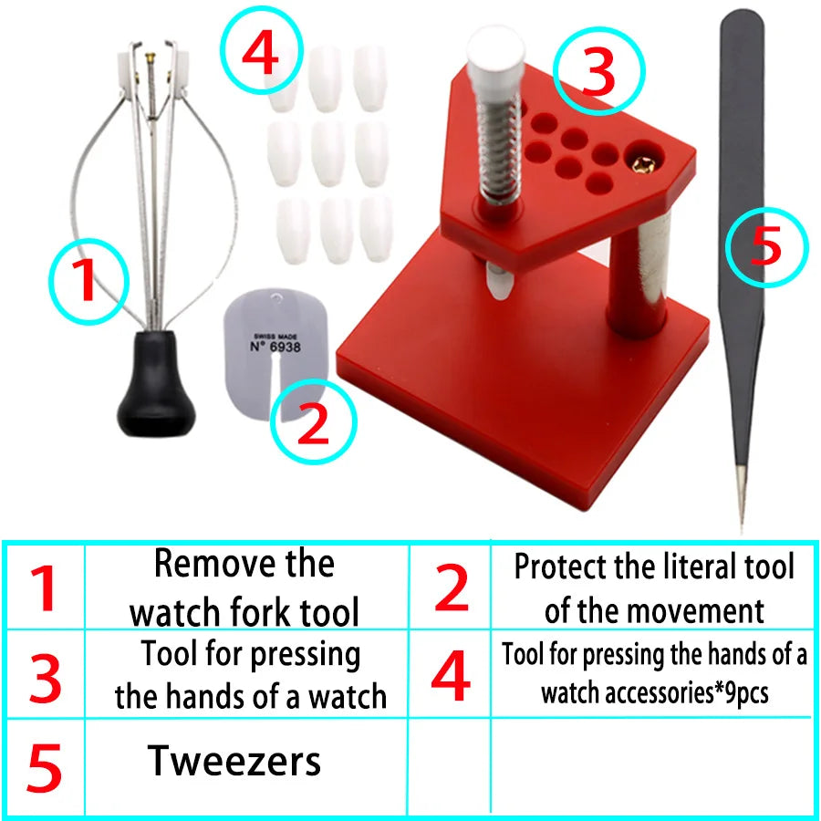 Watch Hand Needle Remover Presser Portable Wristwatch Plunger Puller Accurate Parts Watchmaker Repair Fittings Tools Red Machine