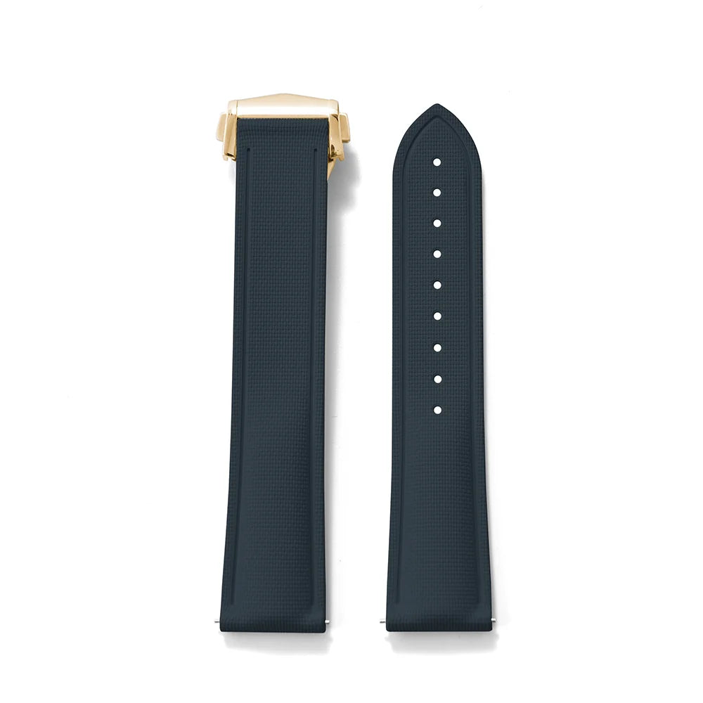 Premium Grade Soft FKM Rubber Watch Strap 20mm 21mm 22mm Perfect Fit Flat End Universal Quick Release Watch Strap