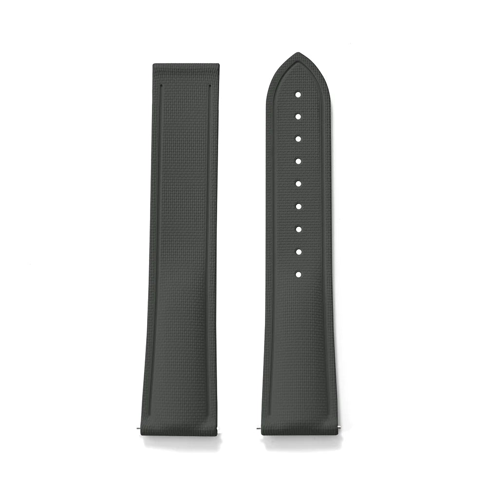 Premium Grade Soft FKM Rubber Watch Strap 20mm 21mm 22mm Perfect Fit Flat End Universal Quick Release Watch Strap
