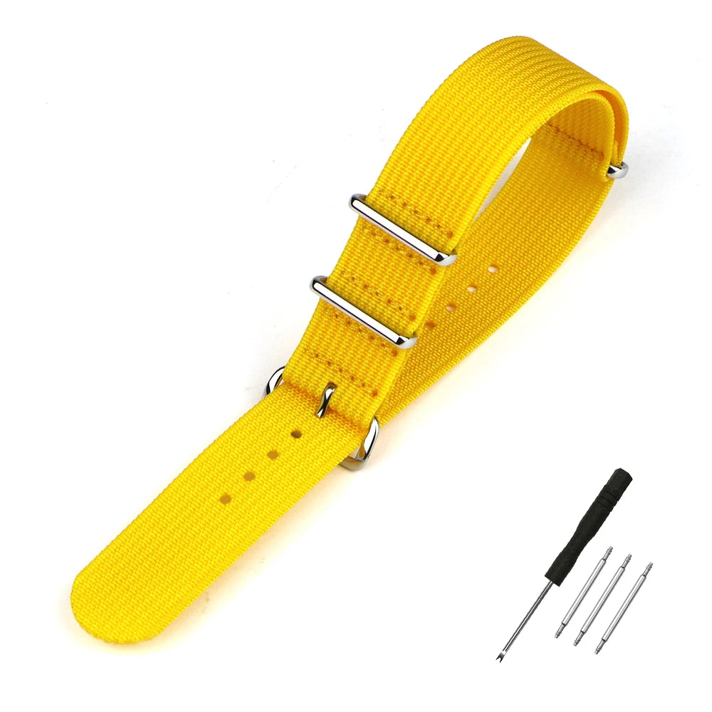 Nylon Watch Band Ribbed Strap 16mm 18mm 19mm 20mm 22mm 24mm Military Ballistic Fabric Replacement Premium Watchband Accessories