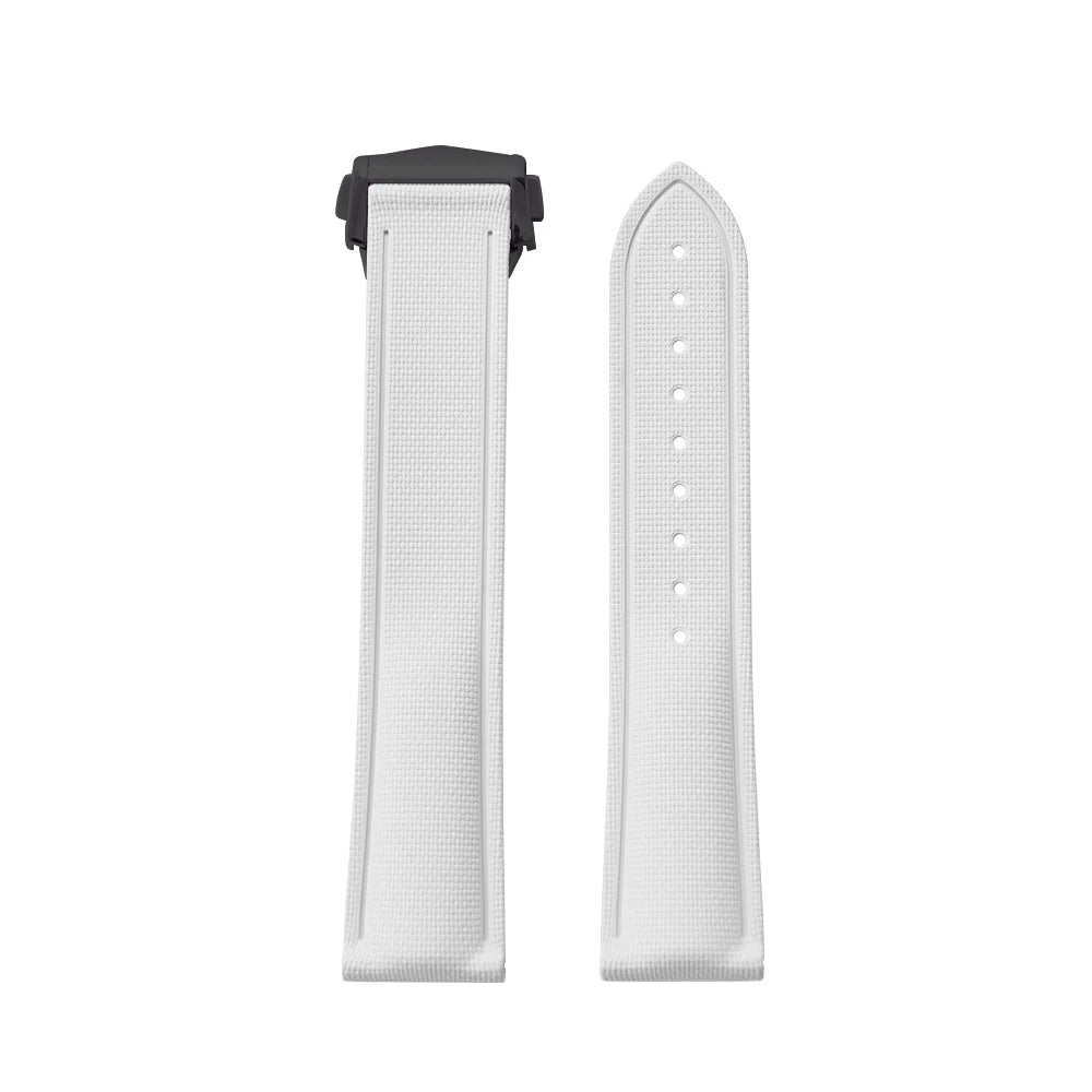 Premium Grade Soft FKM Rubber Watch Strap 20mm 21mm 22mm Perfect Fit Flat End Universal Quick Release Watch Strap