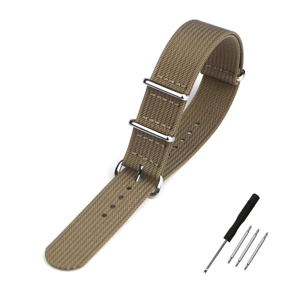 Nylon Watch Band Ribbed Strap 16mm 18mm 19mm 20mm 22mm 24mm Military Ballistic Fabric Replacement Premium Watchband Accessories