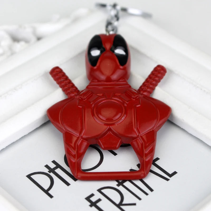 Movie Deadpool Bottle Opener Keychain Deadpool Mask Pendant Keyring for Men Gifts Accessories