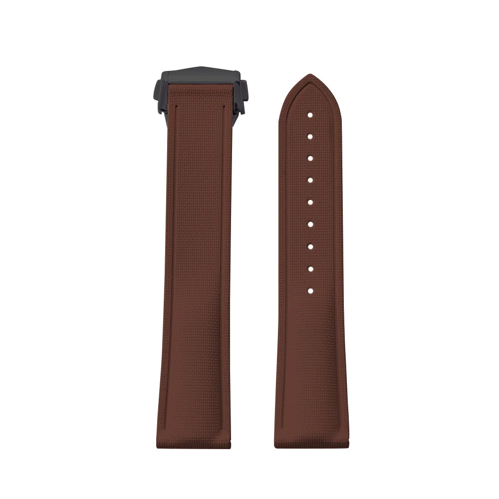 Premium Grade Soft FKM Rubber Watch Strap 20mm 21mm 22mm Perfect Fit Flat End Universal Quick Release Watch Strap